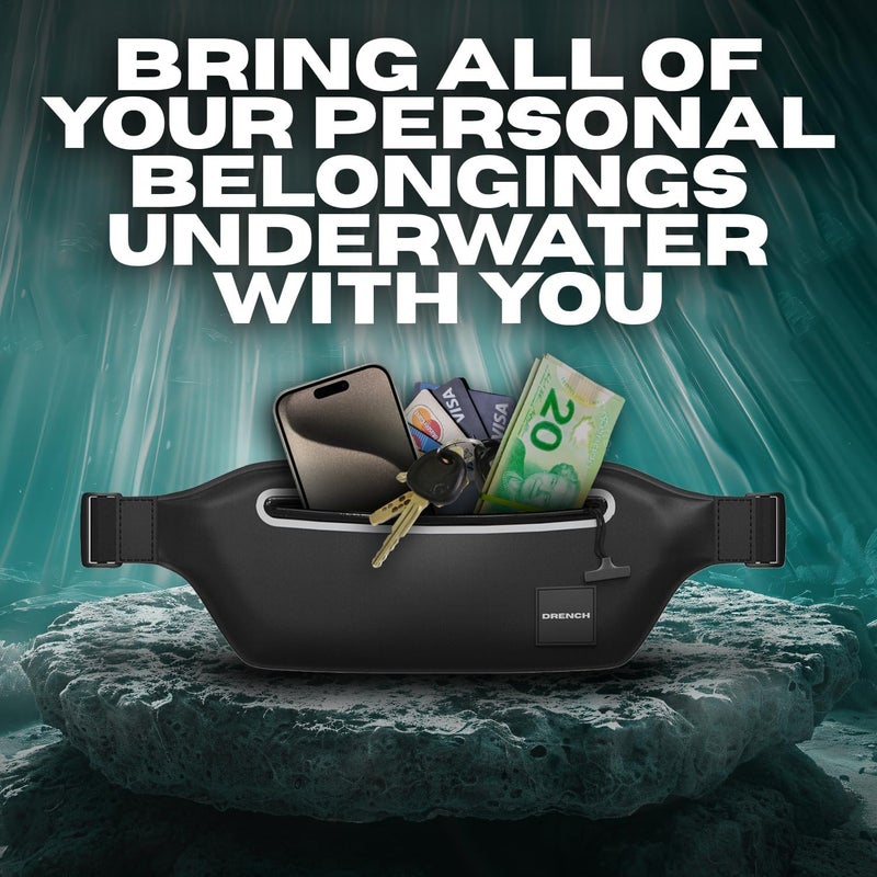 Drench Store 100% Underwater Waterproof Fanny Pack. Waist Pack. Submersible Waterproof Phone Pouch. Dry Bag for Swimming, Boating, SUP & Snorkelling. Underwater Phone case. Floating Belt Bag - Image 2